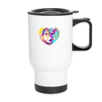Dog - Thermal mug with handle - white - Front