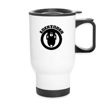 Locktober- Design - Thermobecher mit Tragegriff - Weiß - Vorne