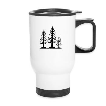 sapin sculpté, chip tree, Monts Métallifères - Tasse isotherme avec poignée - blanc - Devant
