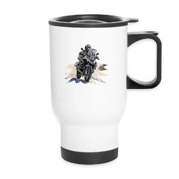 Adventure Bike Curve - Thermal mug with handle - white - Front