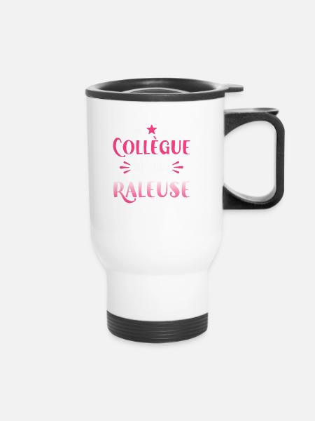 Collègue option râleuse. Cadeau collègue femme - Tasse isotherme avec poignée - blanc