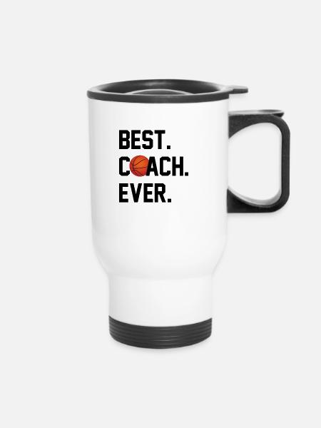 BESTER TRAINER BASKETBALL - Thermobecher mit Tragegriff - Weiß