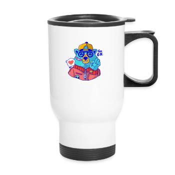Good mood bear - Thermal mug with handle - white - Front