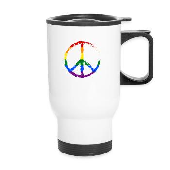 LGBT rainbow flag - Thermal mug with handle - white - Front