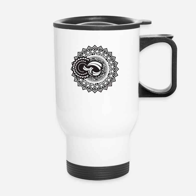 star - Thermal mug with handle - white