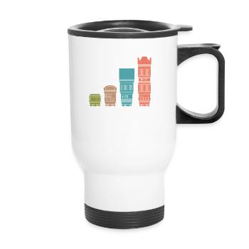 Size Matter Lens Photo Camera Photographer - Thermal mug with handle - white - Front