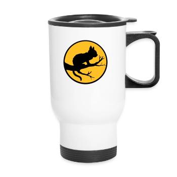 Black Cat Moon Tree - Thermal mug with handle - white - Front