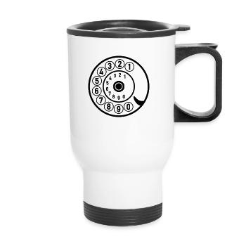 Dial Vintage Phone Call Retro Technologie - Tasse isotherme avec poignée - blanc - Devant