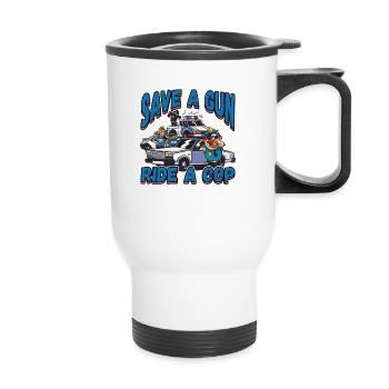 Law Enforcment Design for a Police Officer - Thermal mug with handle - white - Front