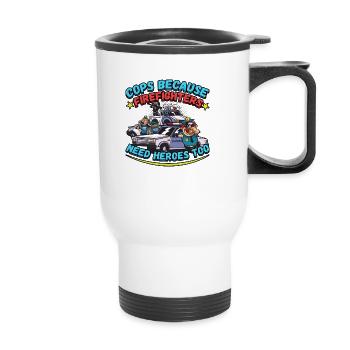 Law Enforcement Design for a Police Officer - Thermal mug with handle - white - Front