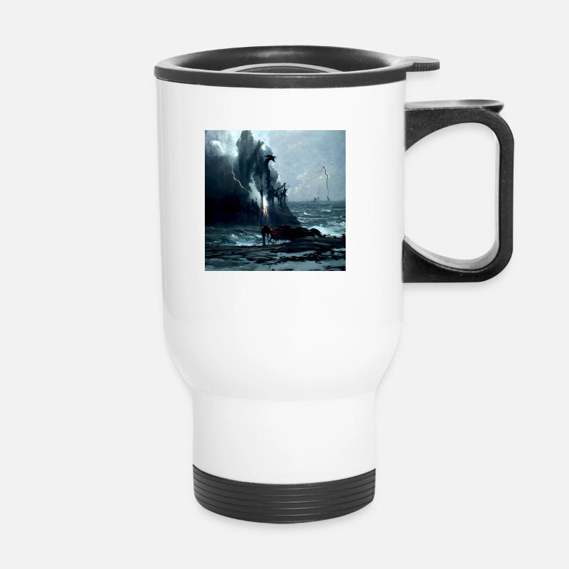 enterinvalhalla - Thermal mug with handle - white
