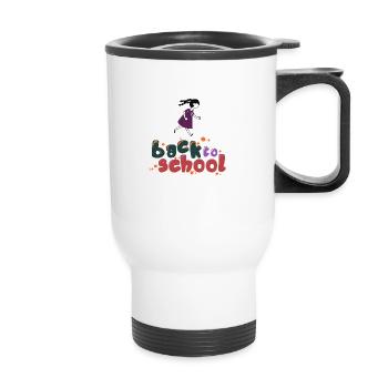 Le retour à l'école - Tasse isotherme avec poignée - blanc - Devant