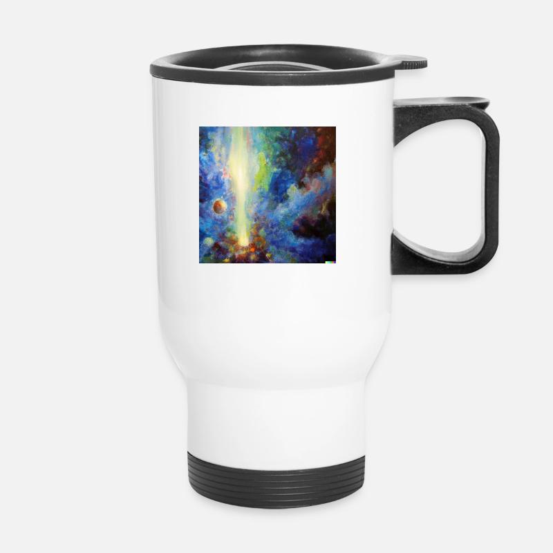 White hole in space - Thermal mug with handle - white