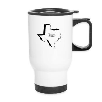 Carte de contour de l’État du Texas en 3D - Tasse isotherme avec poignée - blanc - Devant