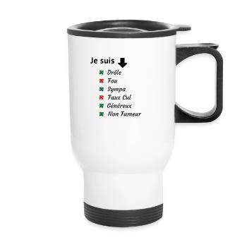 je suis - Tasse isotherme avec poignée - blanc - Devant