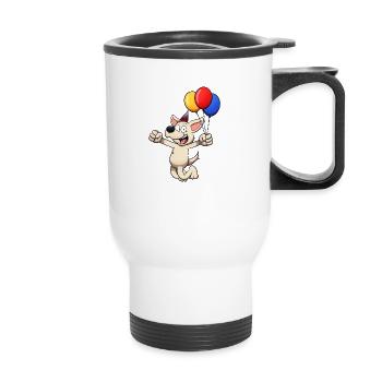 Labrador Dog Celebrating Birthday - Thermal mug with handle - white - Front