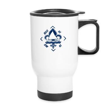 Belle Ile en Mer Plage Gascogne Bretagne France - Tasse isotherme avec poignée - blanc - Devant