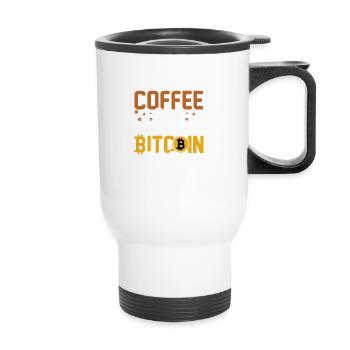 Café Bitcoin - Tasse isotherme avec poignée - blanc - Devant
