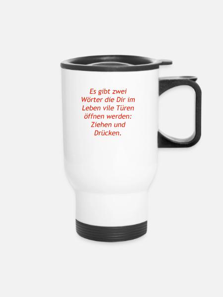 Tür - Thermobecher mit Tragegriff - Weiß