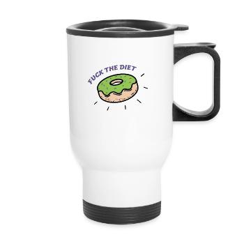 fuck le régime vert - Tasse isotherme avec poignée - blanc - Devant