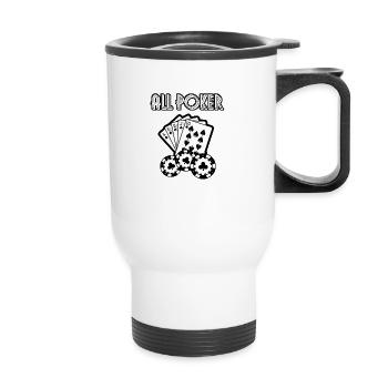 All poker - Thermal mug with handle - white - Front