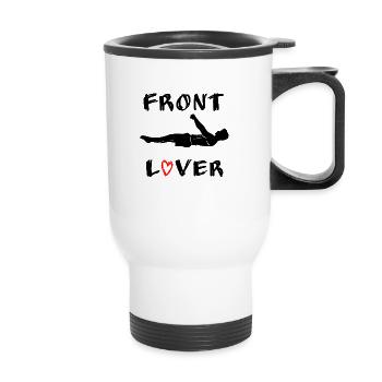 Front Lover, Front Lever Calisthenics - Tasse isotherme avec poignée - blanc - Devant