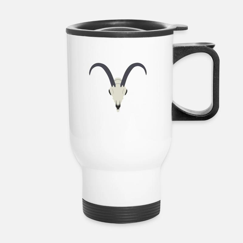 Corsican goat skull - Thermal mug with handle - white