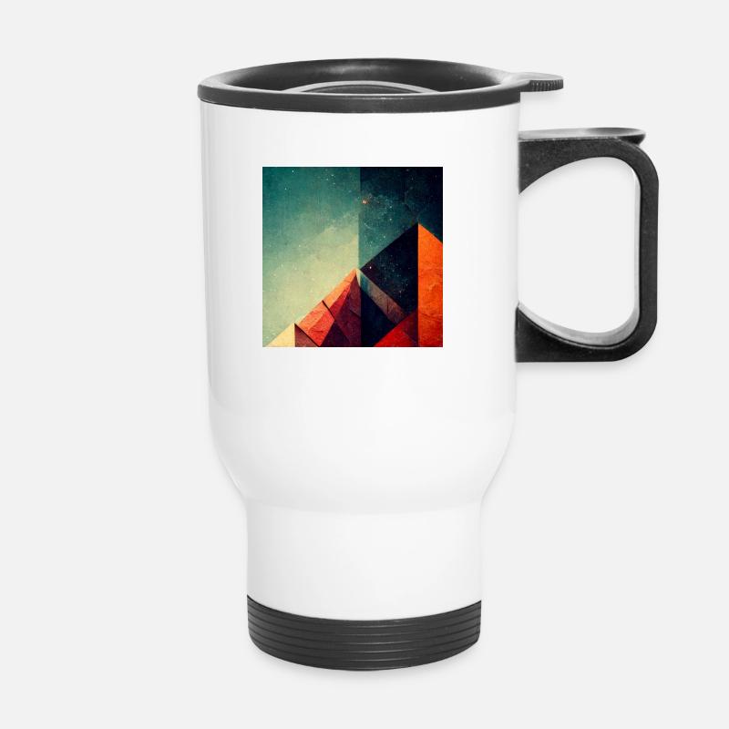 Pyramides dans le cosmos - Tasse isotherme avec poignée - blanc