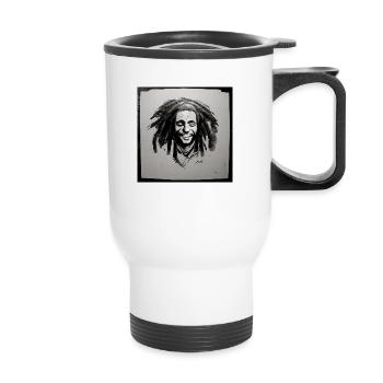 Peinture à croquis rastafari - Tasse isotherme avec poignée - blanc - Devant
