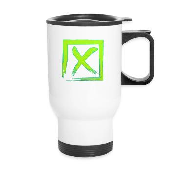 Forme de symbole typographie lettre Alphabet X - Tasse isotherme avec poignée - blanc - Devant