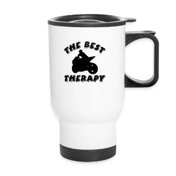 Motorcycle - Thermal mug with handle - white - Front