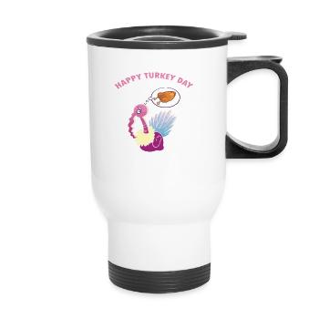 Happy Thanksgiving - Thermal mug with handle - white - Front