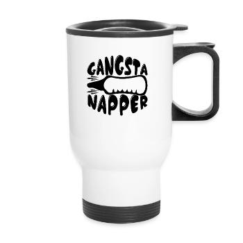 Gangsta Napper - Thermobecher mit Tragegriff - Weiß - Vorne