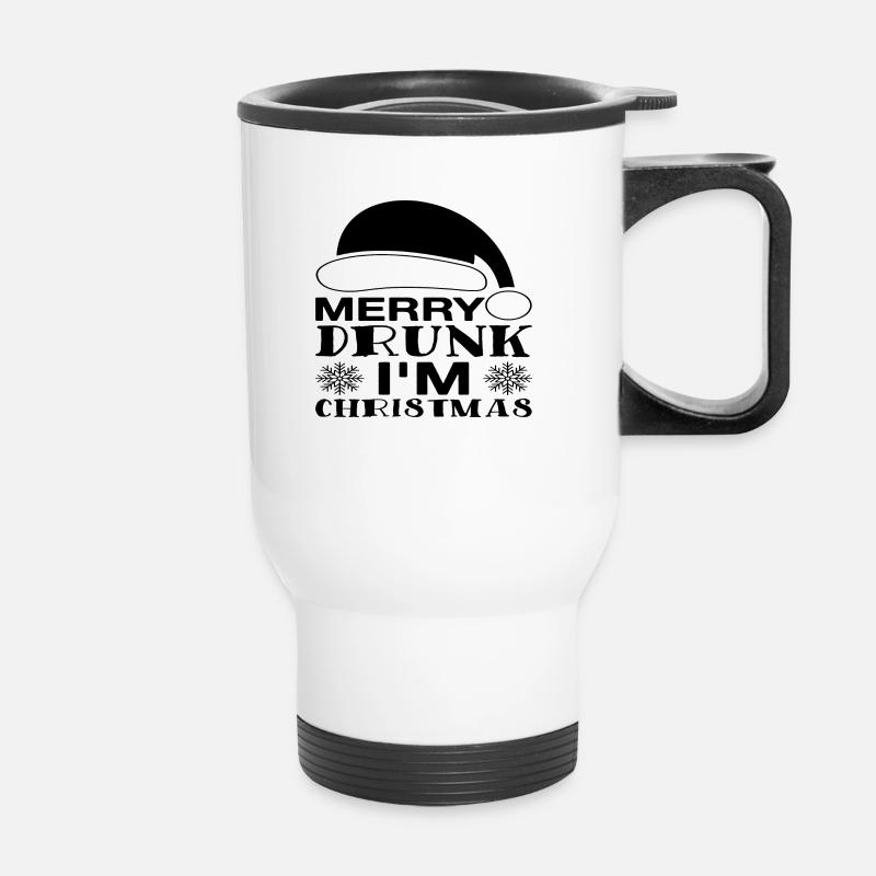 Joyeux ivrogne je suis Noël - Tasse isotherme avec poignée - blanc