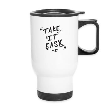 TAKE IT EASY EN NOIR - Tasse isotherme avec poignée - blanc - Devant