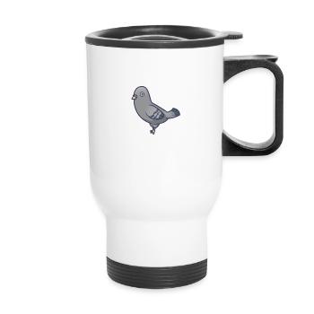 Je peux pas j'ai Pigeon - Tasse isotherme avec poignée - blanc - Devant