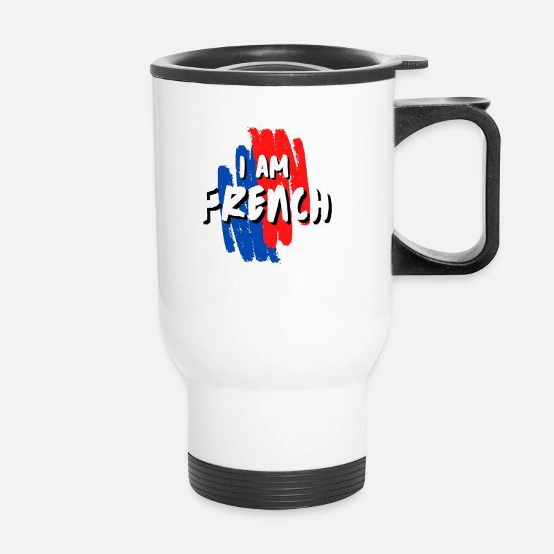 I AM FRENCH! - Thermal mug with handle - white