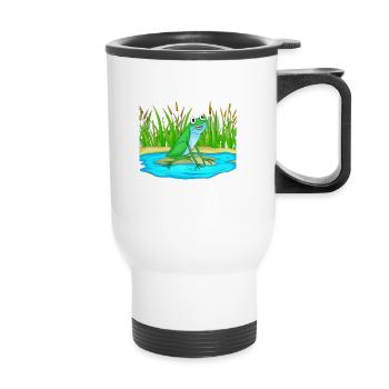 Frog Water Pond - Thermal mug with handle - white - Front