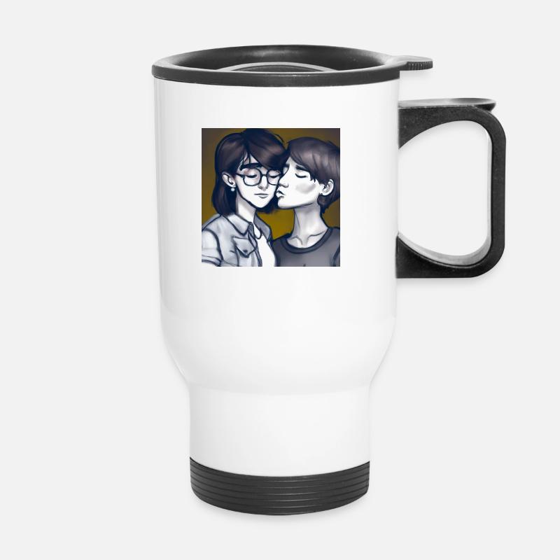 LGBT Queer kiss 🌈🌈 - Thermal mug with handle - white