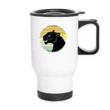 Panther head - Thermal mug with handle - white - Front