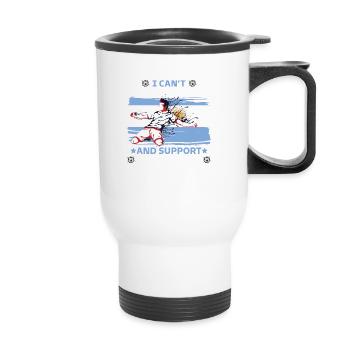 rester calme et soutenir l'Argentine - Tasse isotherme avec poignée - blanc - Devant