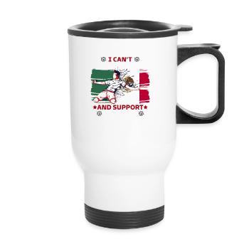 rester calme et soutenir le Mexique - Tasse isotherme avec poignée - blanc - Devant