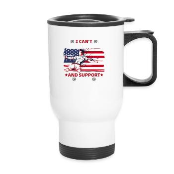 rester calme et soutenir les États-Unis - Tasse isotherme avec poignée - blanc - Devant