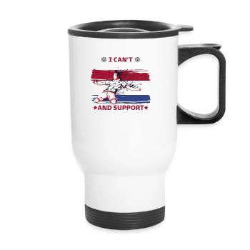 stay calm and support the Netherlands - Thermal mug with handle - white - Front