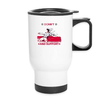 rester calme et soutenir la Pologne - Tasse isotherme avec poignée - blanc - Devant