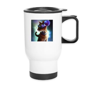 The Universe Cat - Thermal mug with handle - white - Front