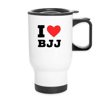I love bjj - Thermal mug with handle - white - Front