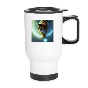 The Universe Cat - Thermal mug with handle - white - Front