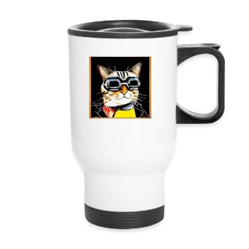 Coole Katze 1 - Thermobecher mit Tragegriff - Weiß - Vorne