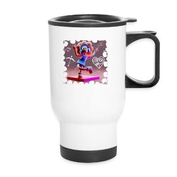 FUNNY MUSIC ILLUSTRATION GIRL 16 - Thermal mug with handle - white - Front